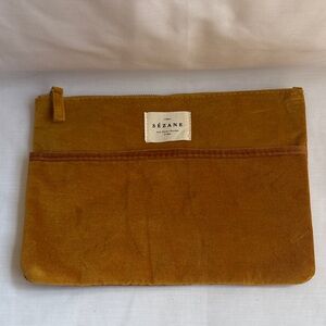 Sezane Gold Velvet Pouch